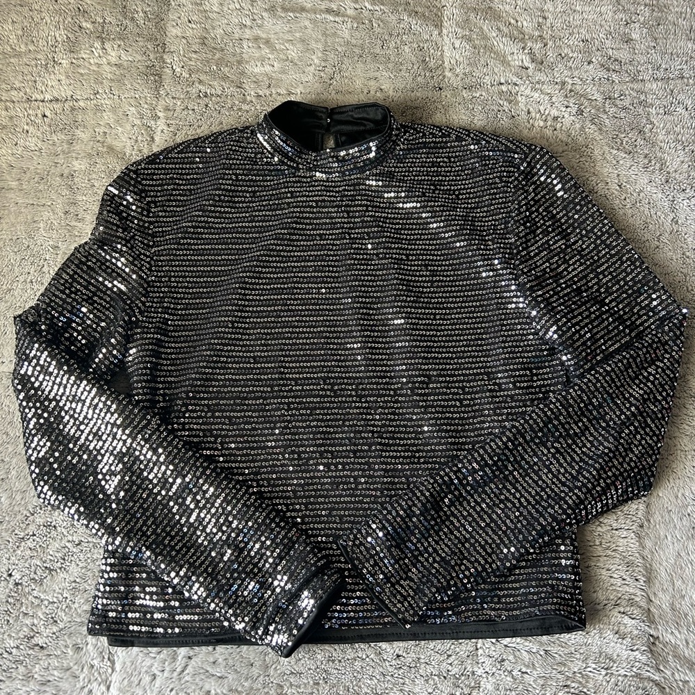 SHEIN Black Sequin Top